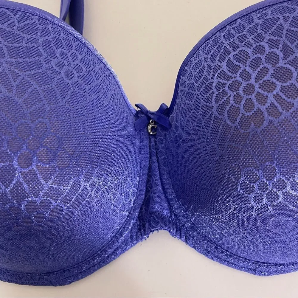 Chantelle Purple Flower Print‎ Lightly Lined Bra 40C